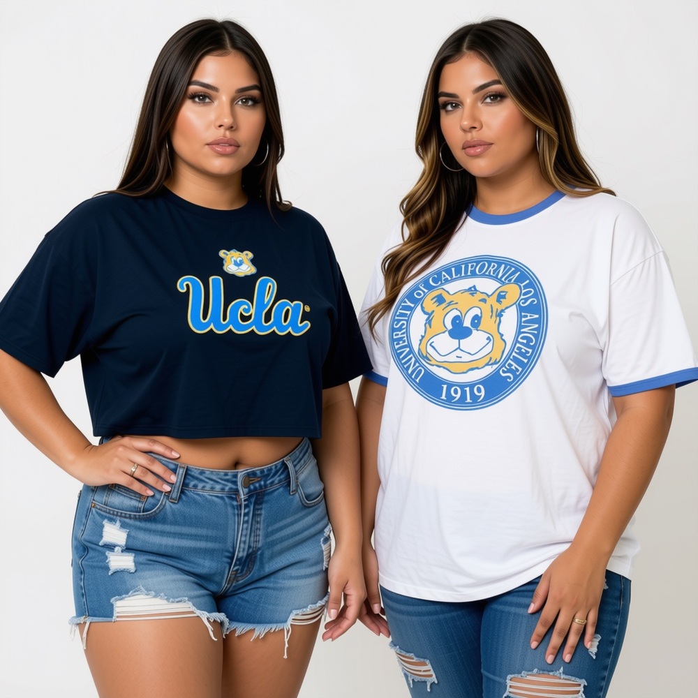 UCLA Bruins Women’s T-Shirt Lot XL Boxercraft Crop + Retro Brand Tee